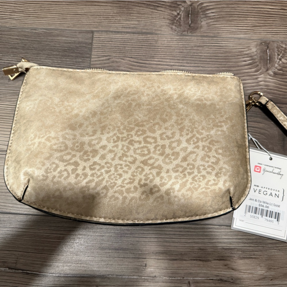 Tan Leopard Print Clutch